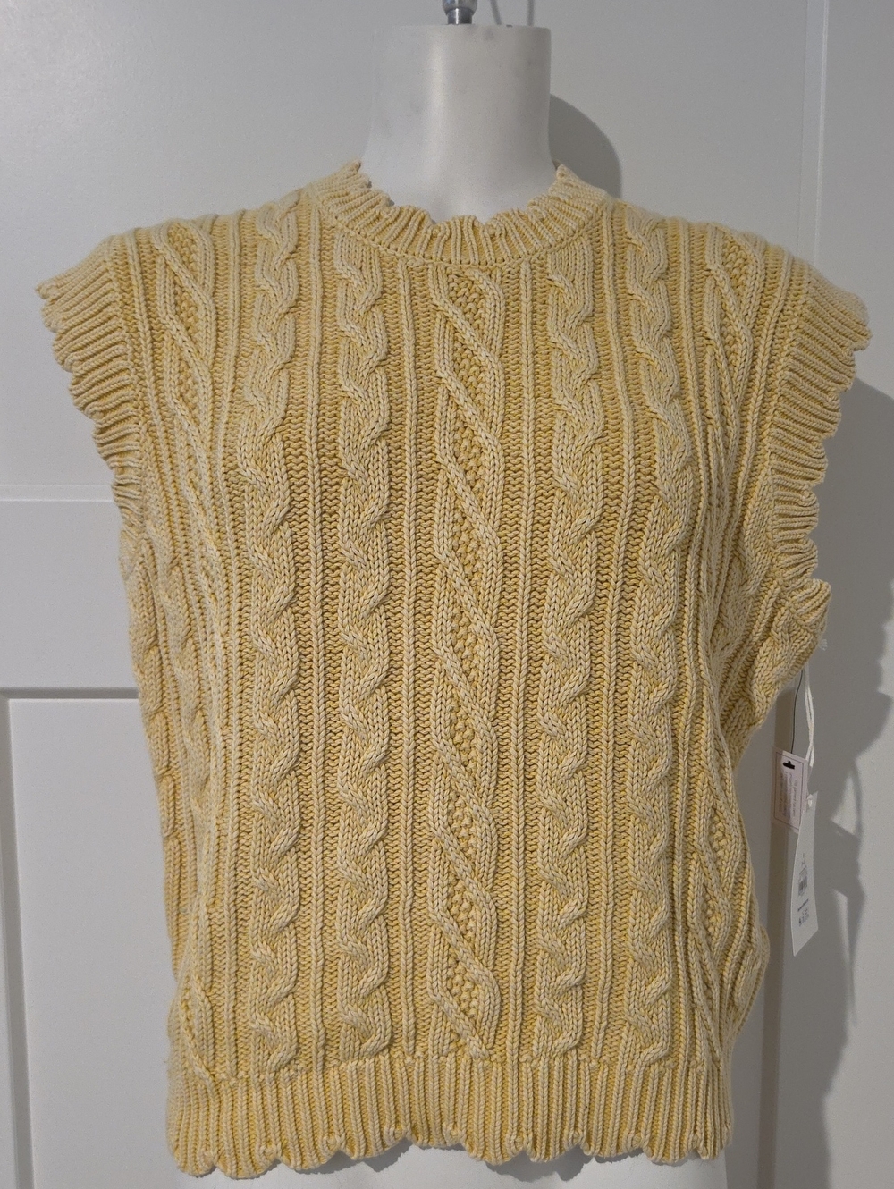NWT Free Assembly Cable Knit Sleeveless Sweater Vest